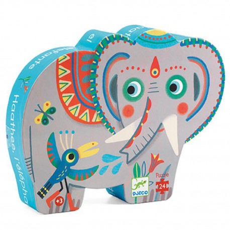 024 Haathee, éléphant d'Asie - Djeco - De 24 à 100 pièces - Puzzles
