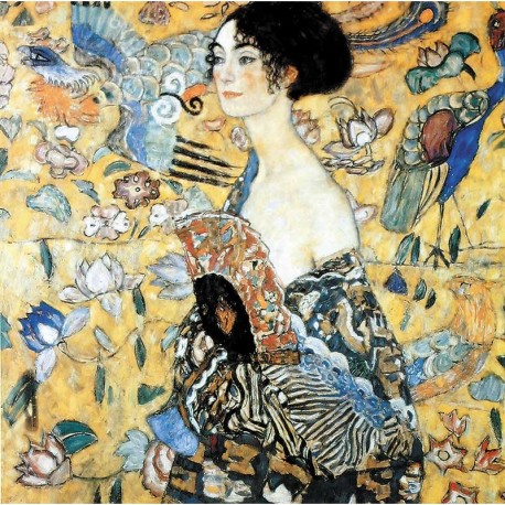 0080 - La dame à l'éventail - Klimt - Puzzles Michèle Wilson - Puzzles d'Art Wilson - Puzzles