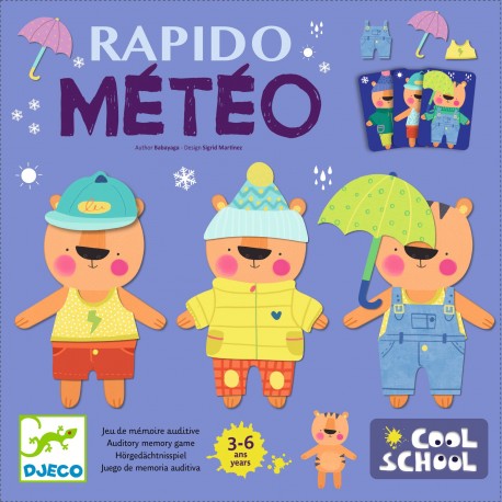 Rapido Météo - Djeco - Jeux de mémoire - Pour les 2-5 ans - Pour les 5-8 ans - Jeux de société